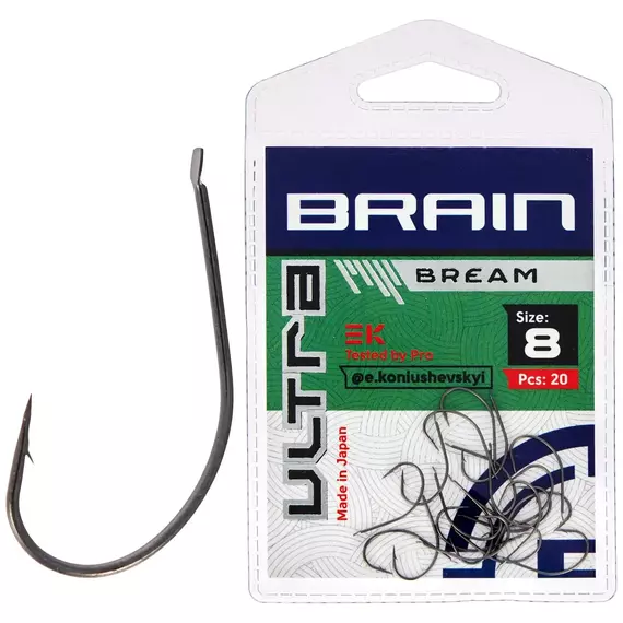 Гачок Brain Ultra Bream #8 (20шт/уп), Номер крючка, №: 8, фото 